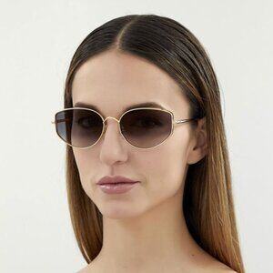 NEW CARTIER CT0300S 002 WOMEN GOLD CAT EYE SUNGLASSES